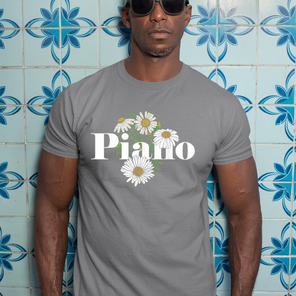 Piano Teacher Pianist Floral Flower Piano T-Shirt