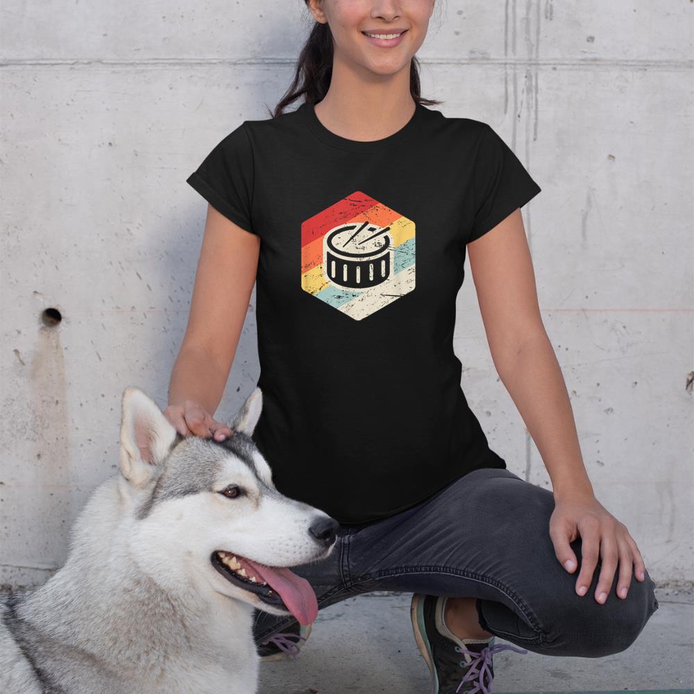Retro Vintage Marching Band Percussion Gift  Snare Drum T-Shirt