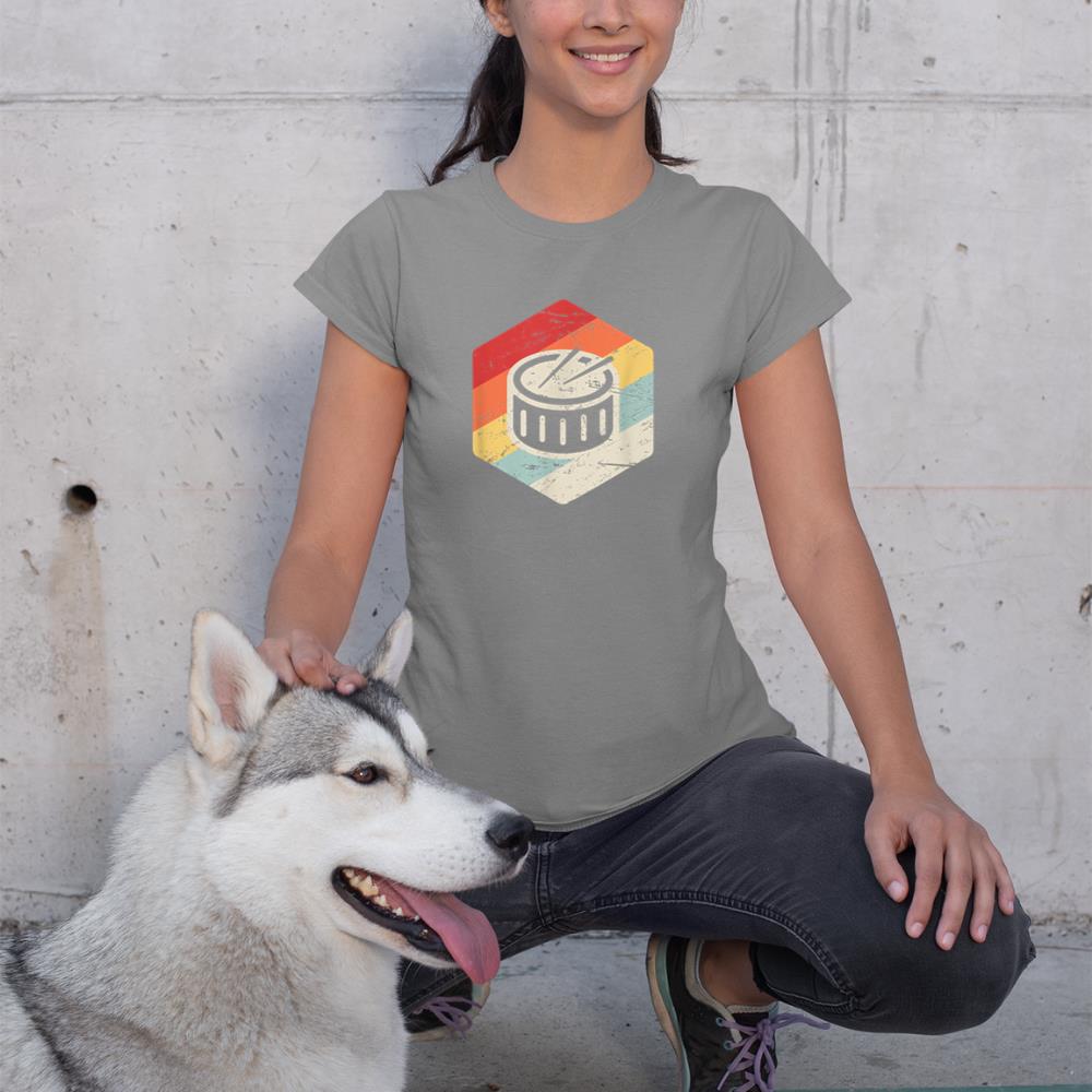 Retro Vintage Marching Band Percussion Gift  Snare Drum T-Shirt