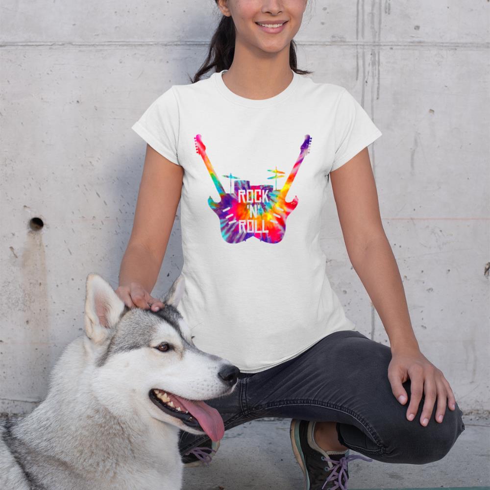 Rock N Roll Music Band Tie Dye Guitar Player Drummer T-Shirt