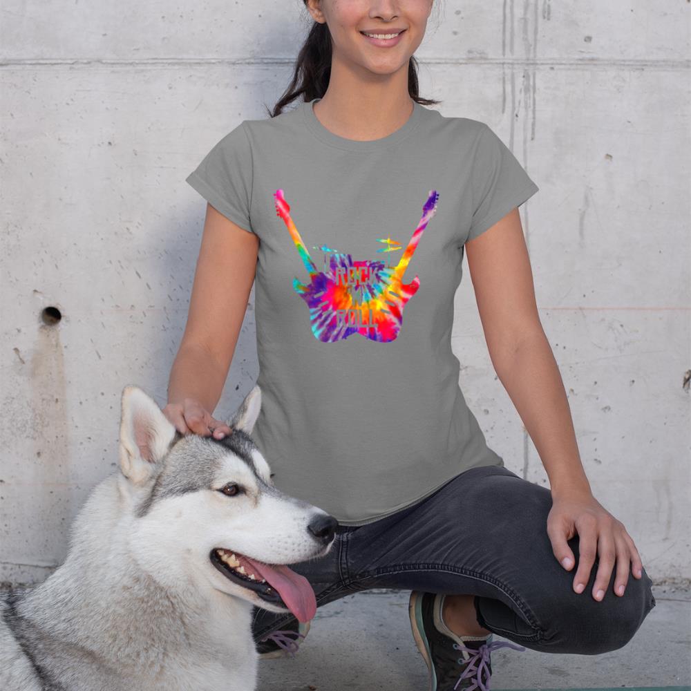Rock N Roll Music Band Tie Dye Guitar Player Drummer T-Shirt