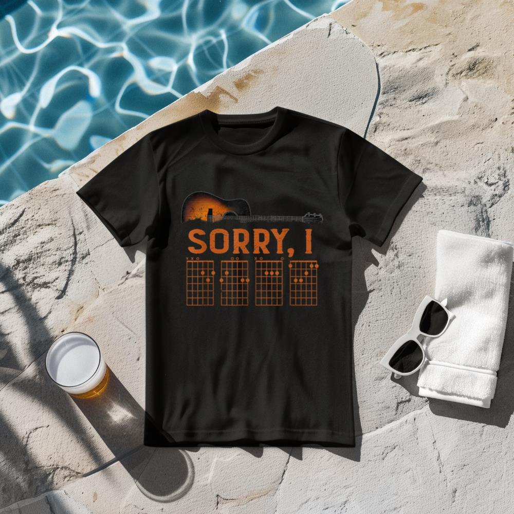 Sorry I D.G.A.F Funny Message Guitar Chords Guitarist T-Shirt