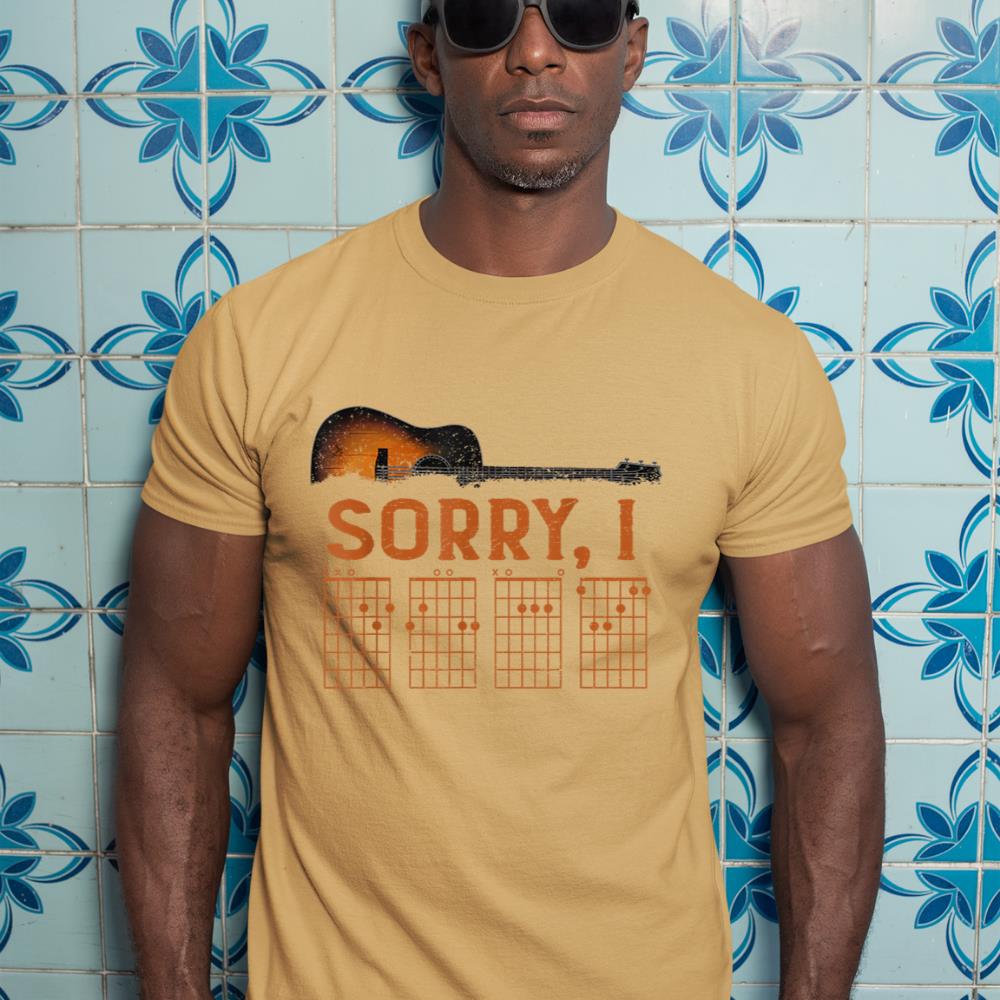 Sorry I D.G.A.F Funny Message Guitar Chords Guitarist T-Shirt