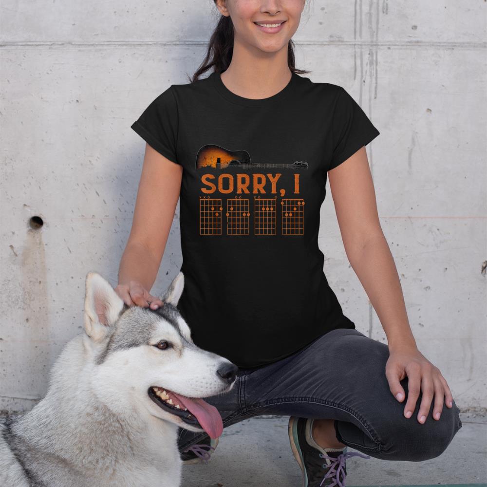 Sorry I D.G.A.F Funny Message Guitar Chords Guitarist T-Shirt