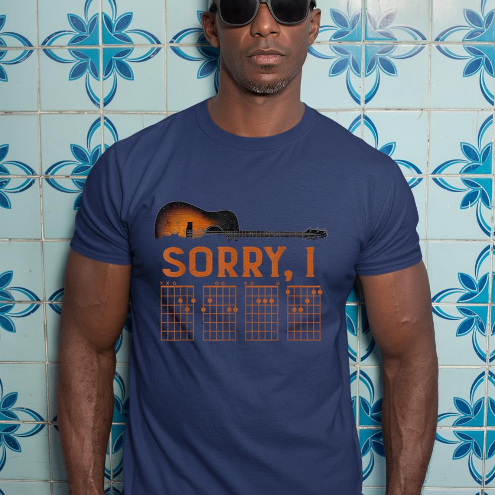 Sorry I D.G.A.F Funny Message Guitar Chords Guitarist T-Shirt