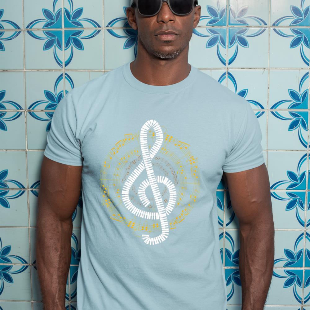 Treble Clef Music Notes Piano T-Shirt