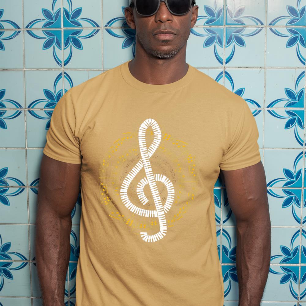 Treble Clef Music Notes Piano T-Shirt