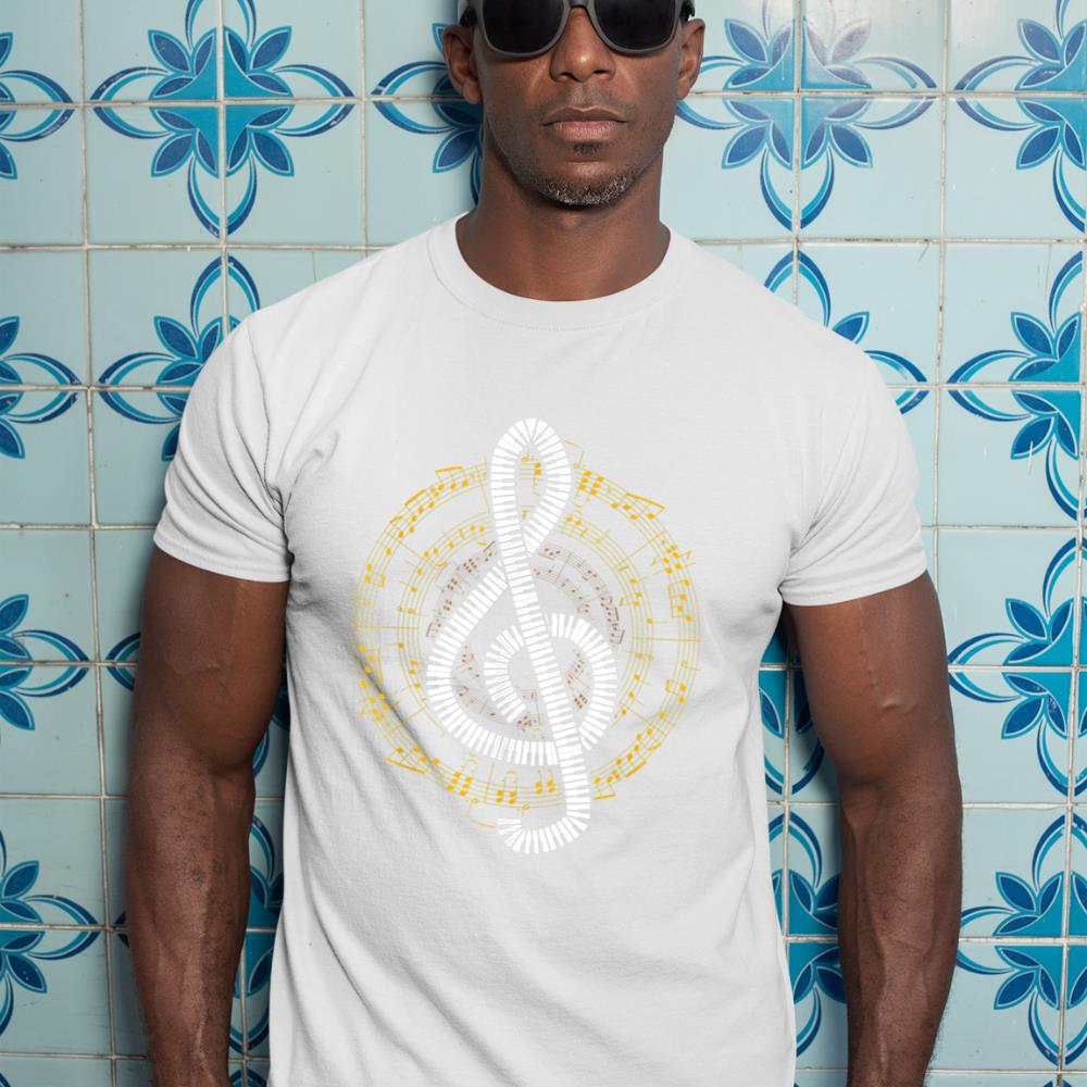 Treble Clef Music Notes Piano T-Shirt