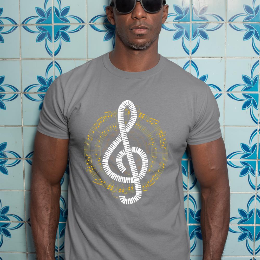 Treble Clef Music Notes Piano T-Shirt