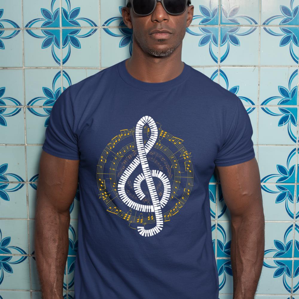 Treble Clef Music Notes Piano T-Shirt