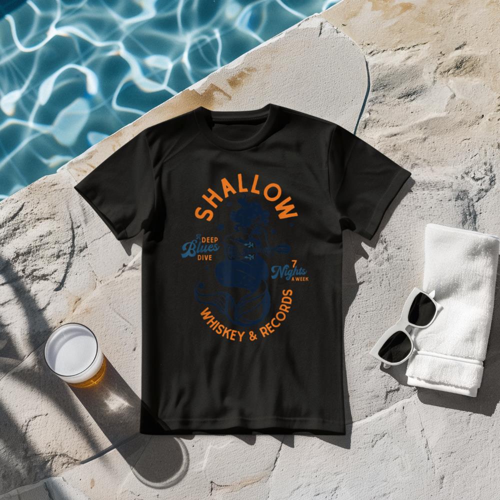 Vintage Music Venue Shirt Whiskey Dive Bar Mermaid Guitar T-Shirt