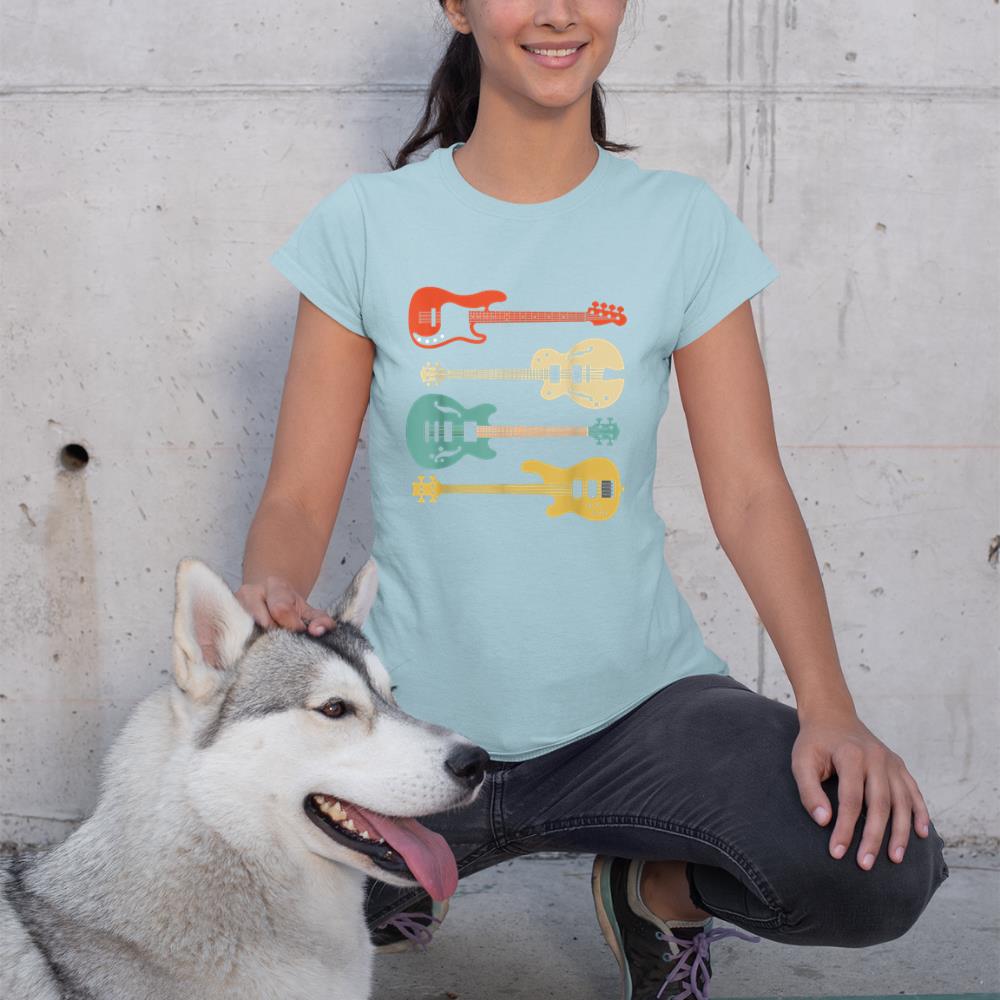 Vintage Retro Bass Guitar T-Shirt Bassist Player Shirt T-Shirt