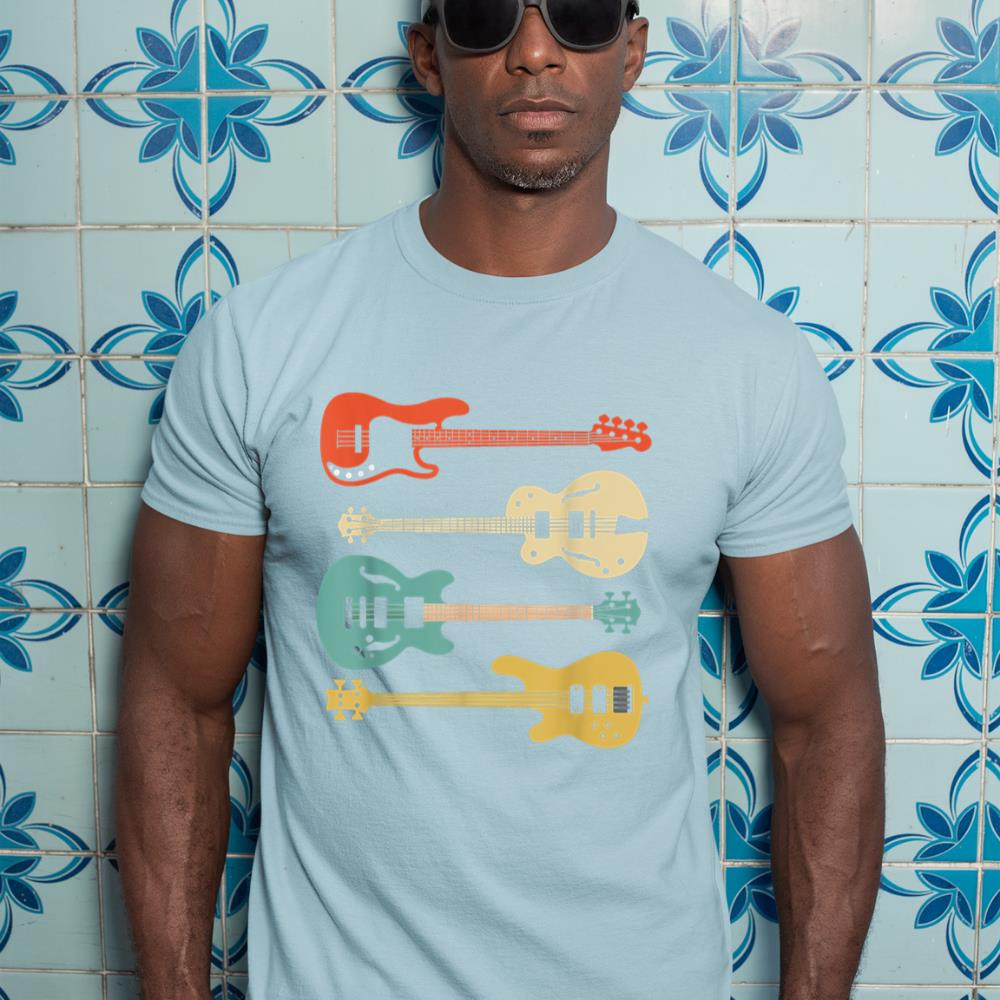 Vintage Retro Bass Guitar T-Shirt Bassist Player Shirt T-Shirt