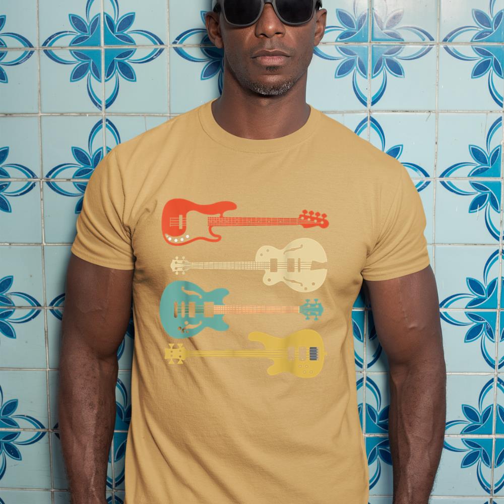 Vintage Retro Bass Guitar T-Shirt Bassist Player Shirt T-Shirt