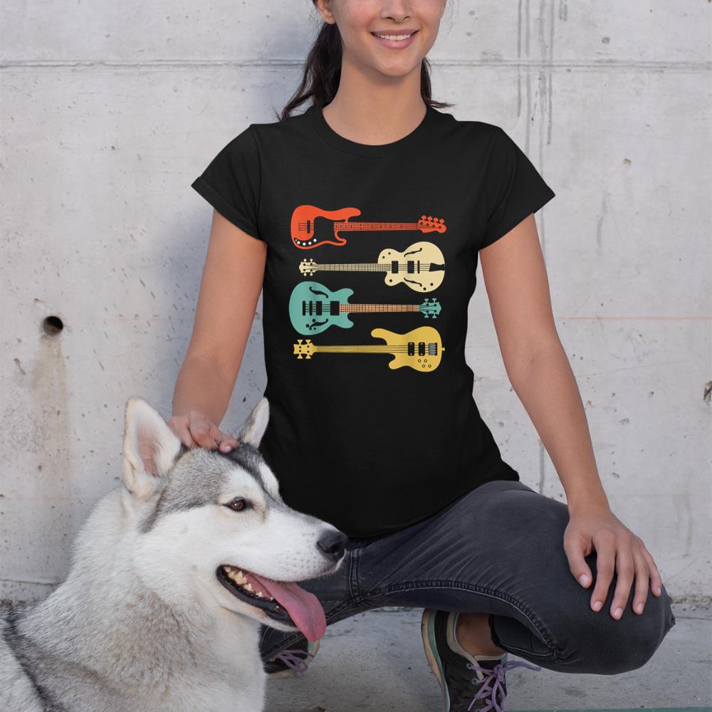 Vintage Retro Bass Guitar T-Shirt Bassist Player Shirt T-Shirt