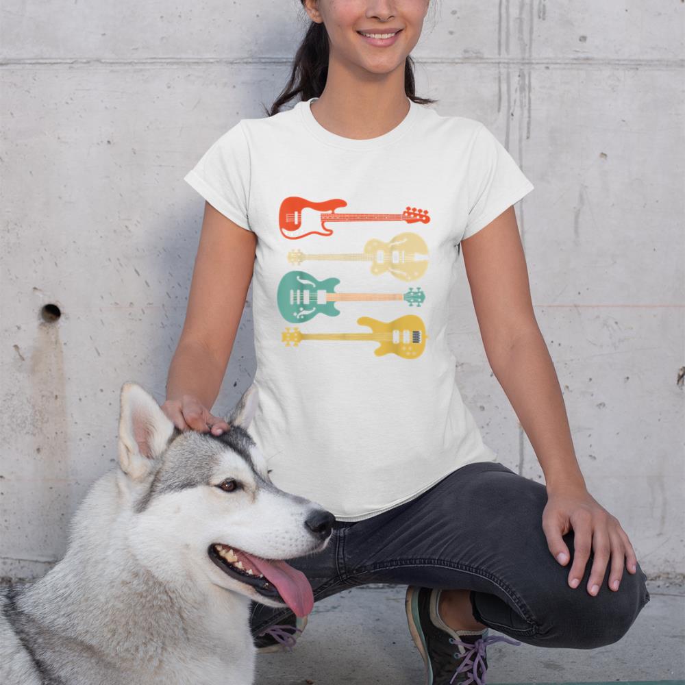 Vintage Retro Bass Guitar T-Shirt Bassist Player Shirt T-Shirt