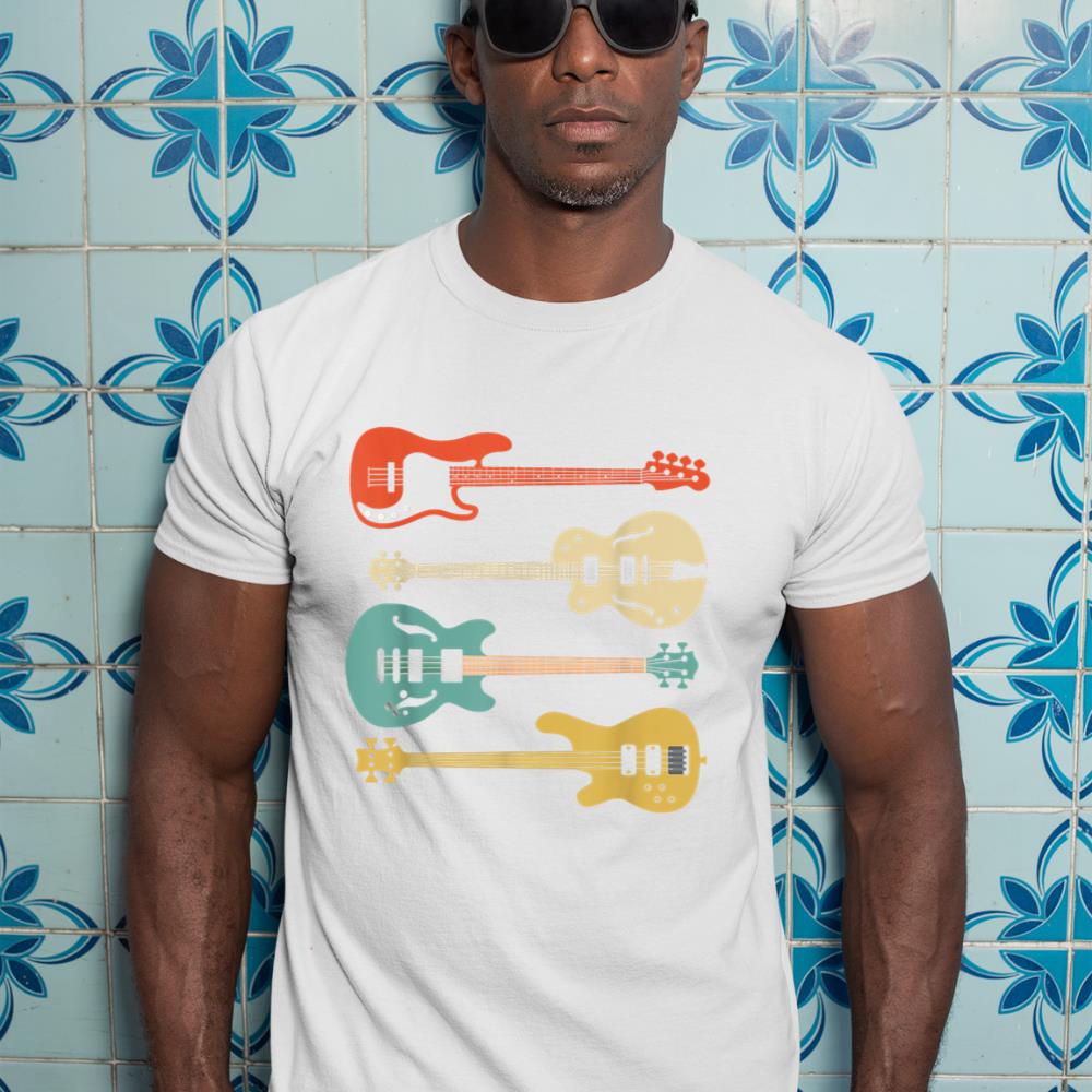 Vintage Retro Bass Guitar T-Shirt Bassist Player Shirt T-Shirt