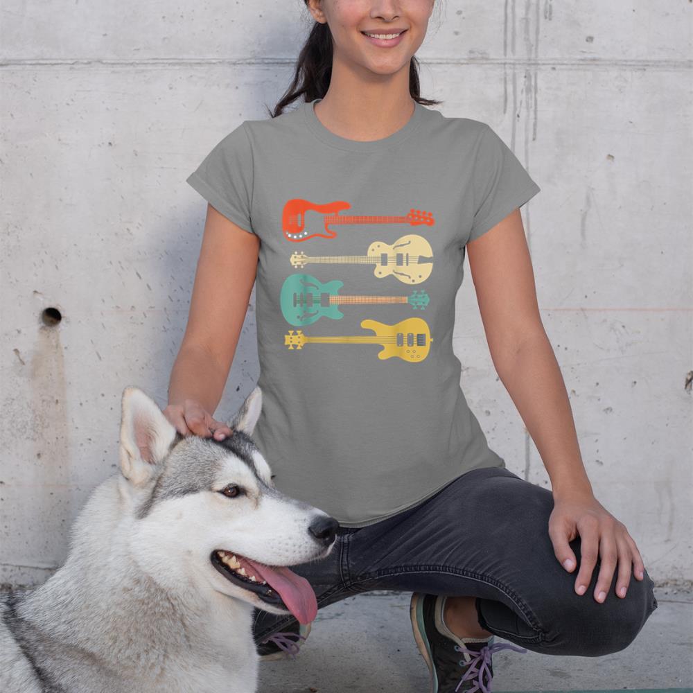 Vintage Retro Bass Guitar T-Shirt Bassist Player Shirt T-Shirt