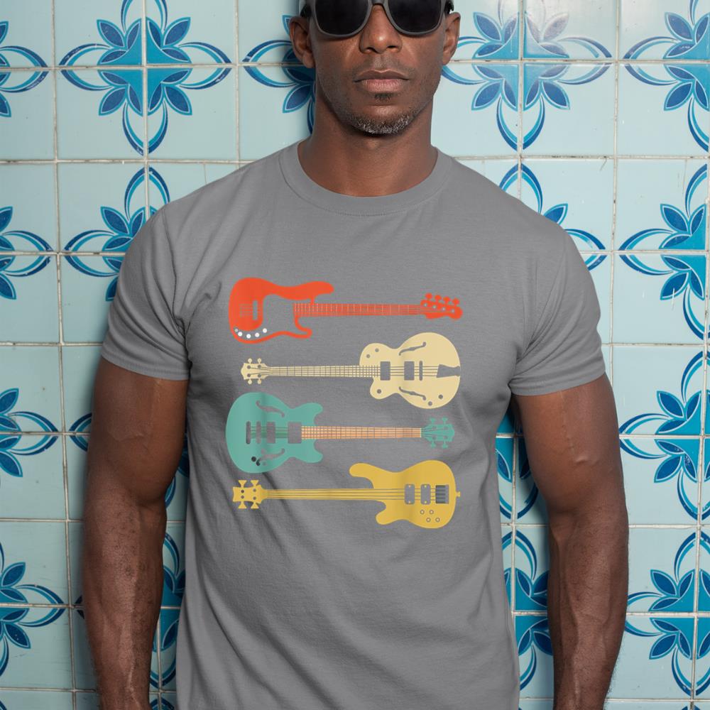 Vintage Retro Bass Guitar T-Shirt Bassist Player Shirt T-Shirt