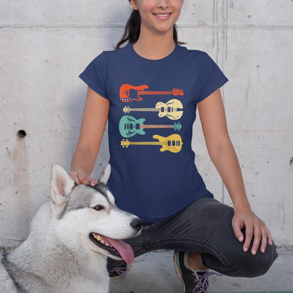Vintage Retro Bass Guitar T-Shirt Bassist Player Shirt T-Shirt