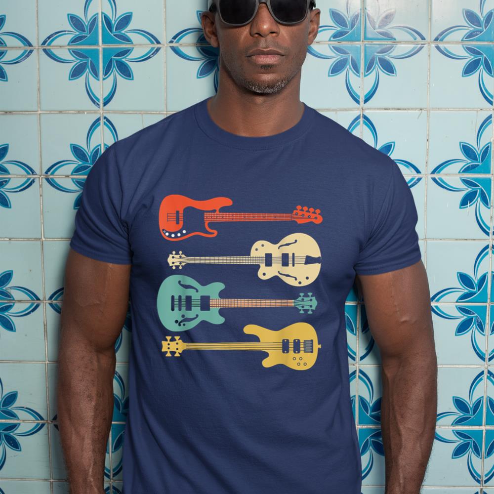 Vintage Retro Bass Guitar T-Shirt Bassist Player Shirt T-Shirt