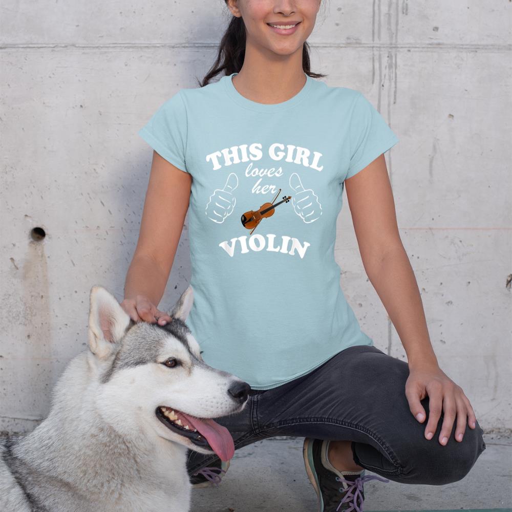 Violin T-Shirts, This Girl Loves Her Violin Tee, Violin Girl T-Shirt