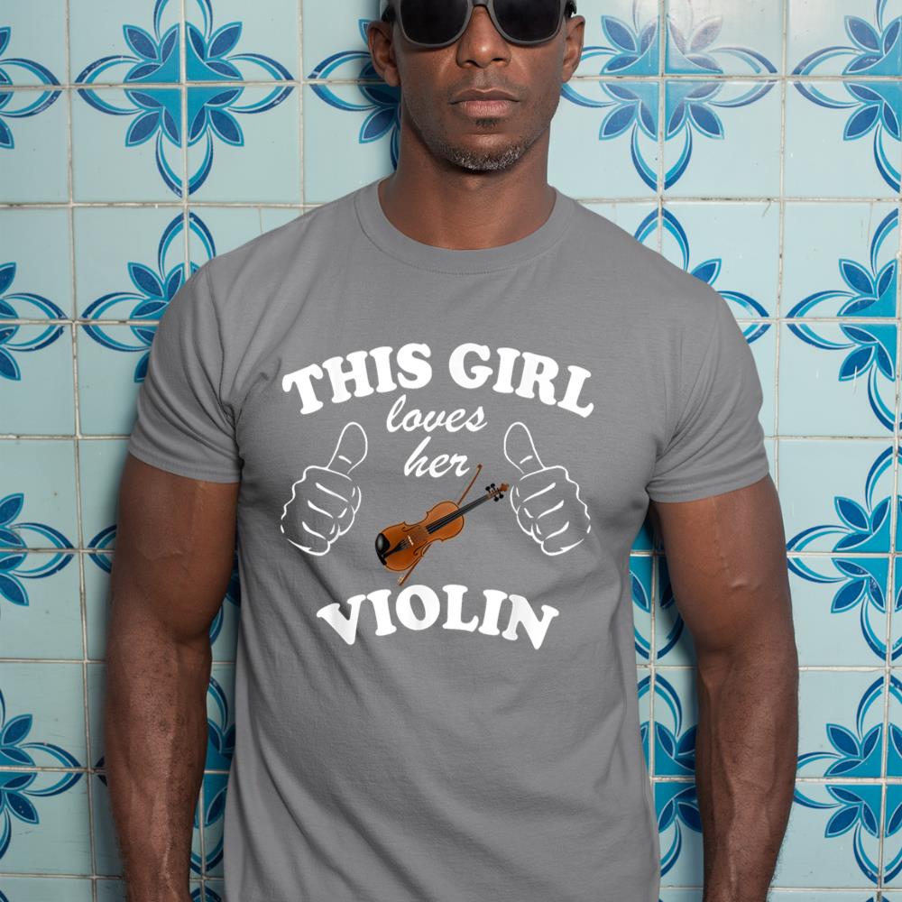 Violin T-Shirts, This Girl Loves Her Violin Tee, Violin Girl T-Shirt