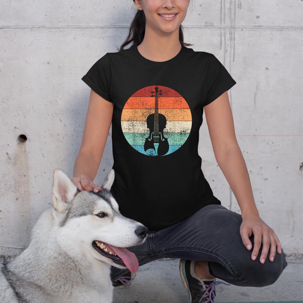 Violin Violinist Musical Instrument Retro T-Shirt