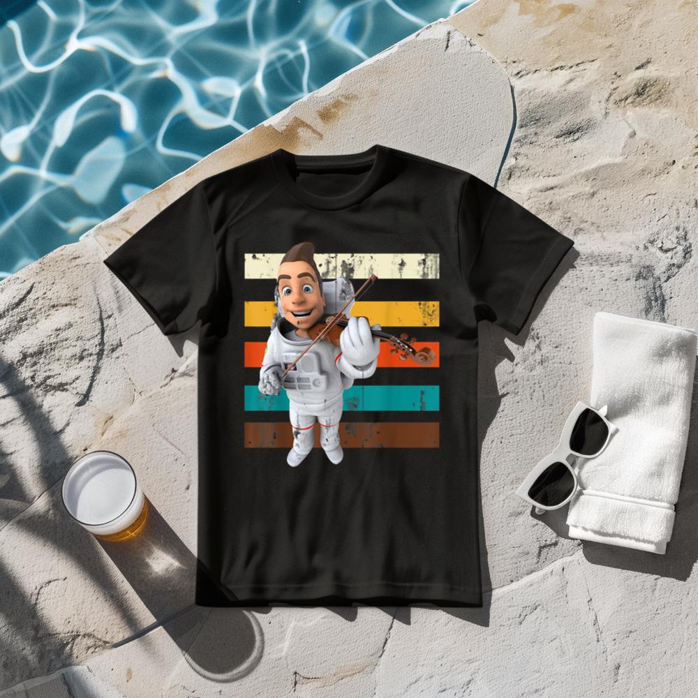 Violinist Astronaut Outer Space Musician Violin T-Shirt
