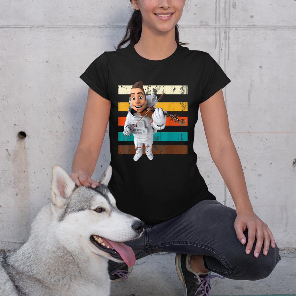 Violinist Astronaut Outer Space Musician Violin T-Shirt