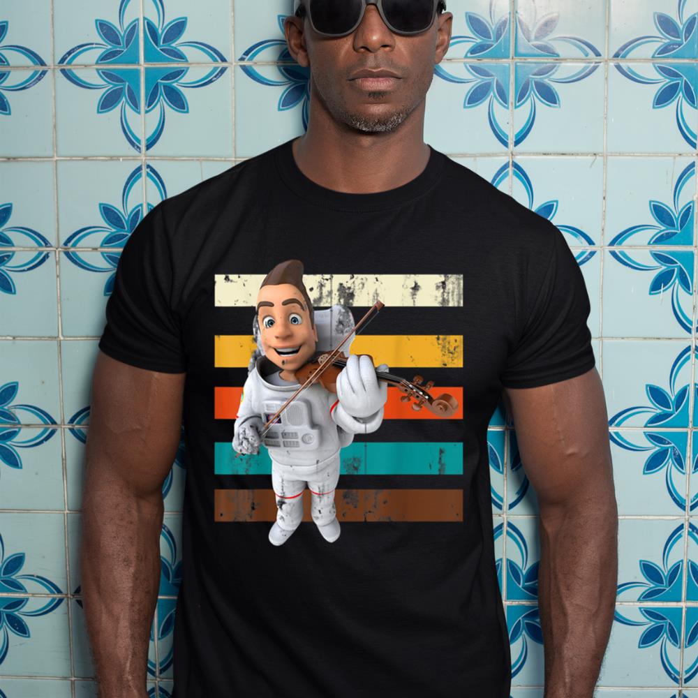 Violinist Astronaut Outer Space Musician Violin T-Shirt