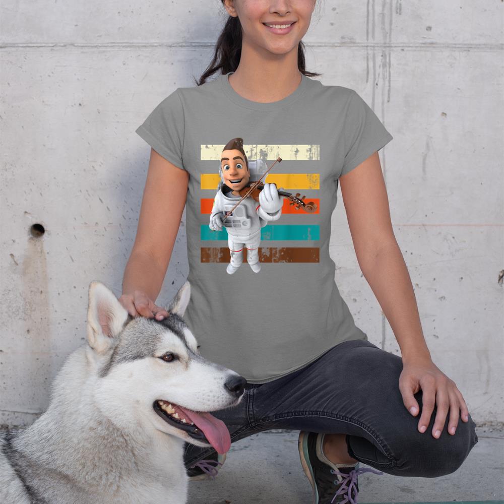 Violinist Astronaut Outer Space Musician Violin T-Shirt