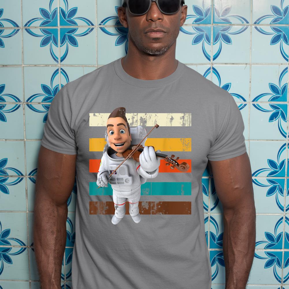 Violinist Astronaut Outer Space Musician Violin T-Shirt