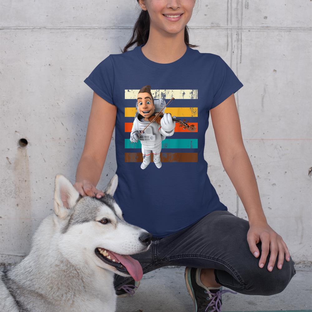 Violinist Astronaut Outer Space Musician Violin T-Shirt