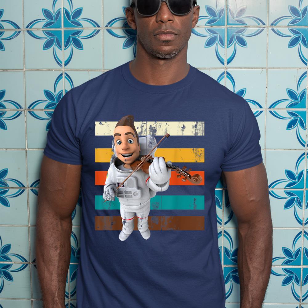 Violinist Astronaut Outer Space Musician Violin T-Shirt