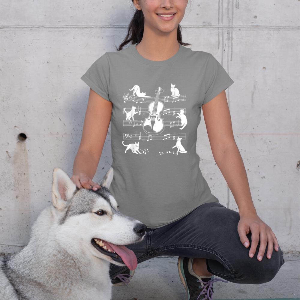 Violinist Cats for Cat loving Violin player T-Shirt